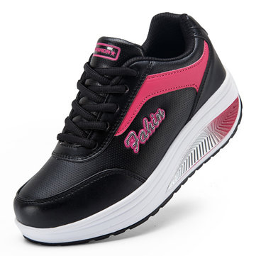 Sport féminin casual chaussures de course lacets secouait chaussures souples semelle de chaussures de sport