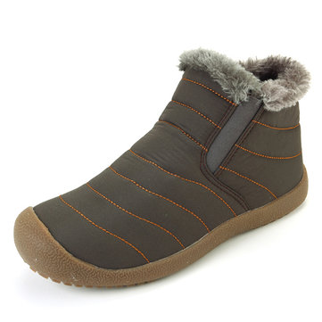 Bottes de neige de coton unisexe d'hiver de grande taille gardent les chaussures plates chaudes en plein air chaudes