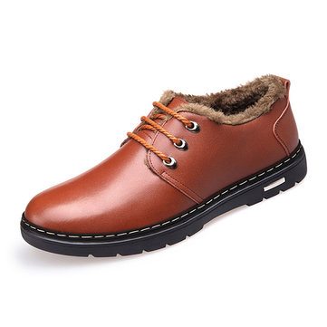 Des hommes nouveaux hiver gardent coton peluche low top casual chaussures à lacets confortables chauds