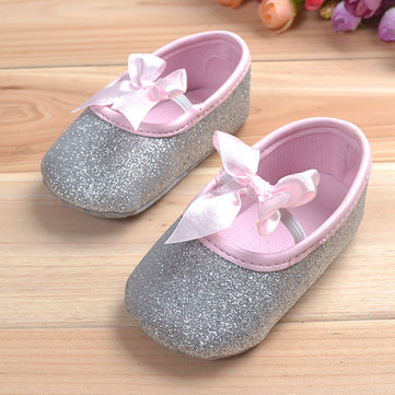 Bébé, filles, brillant, bling, ruban, doux, unique, premier, marche, chaussures