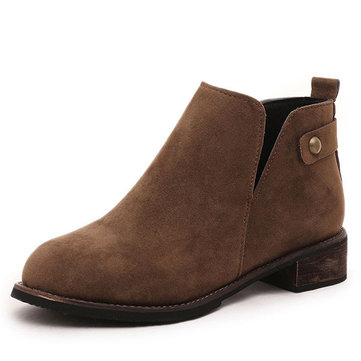 Glissade style britannique sur le talon épais martin court bottines
