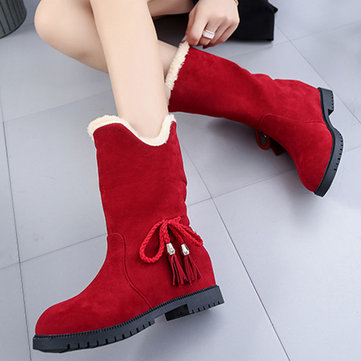 Doublure en fourrure pour femmes d'hiver Gardez les bottes au n?ud papillon chaud