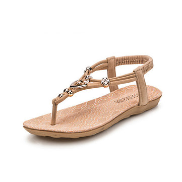 Les femmes été chics sandales de plage sangle bohême Sandales plat flops
