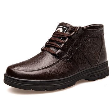 Nouveau Hommes hiver coton peluche garder au chaud affaires extérieure confortables chaussures de bottes à lacets