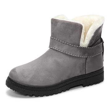 Taille des états-Unis 5-12 Bottines à Neige avec Fourrure Bottes Courtes Bottes d'Hiver Douces Rondes