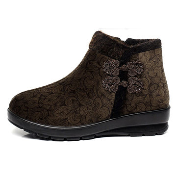 Bottes en coton hiver femme Bottes à talons hautes