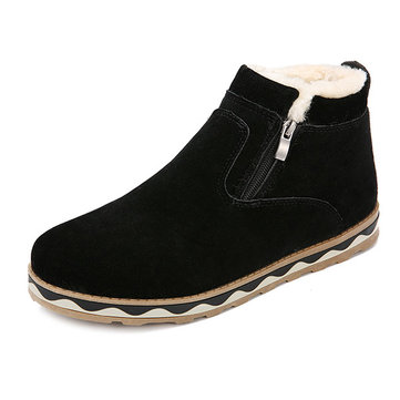 Winter Men Side Zipper Forêt fourrure Warm Plush Bottes décontractées
