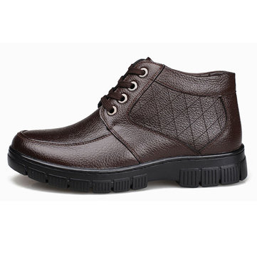 Des hommes nouveaux hiver garder au chaud élevées top confortables en cuir décontractée bottes en peluche d'affaires de coton chaussures