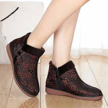 Bottes en coton pour femme Winter Bottines en fourrure en fourrure