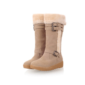 Taille des états-Unis 5-12 Doublure en fourrure féminine pour femmes Conservez les bottes de neige à mi-mollet chaudes