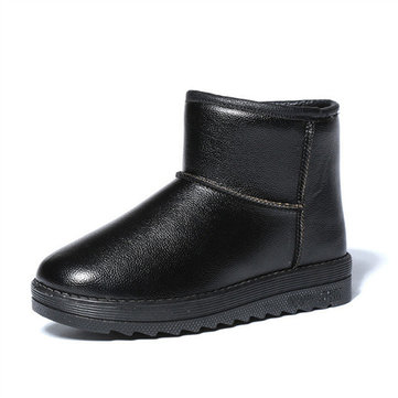 Grandes femmes de taille hiver chaud bottes de neige imperméables bottes courtes coton bottes plates