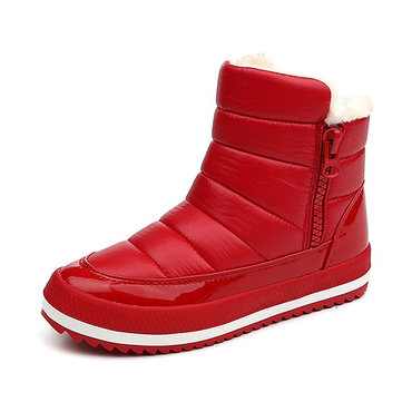Bottes de neige Femmes d'hiver Gardez des chaussures en coton chaud Bottes plates en plein air