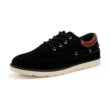 Oxfords hommes suedue extérieurs confortables lacets bout rond casual chaussures habillées