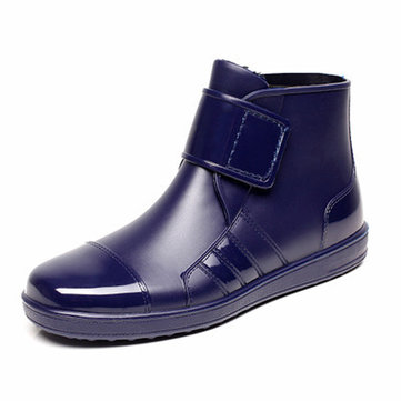 Hommes bottes de pluie décontractées courtes imperméables à l'extérieur des appartements antidérapants