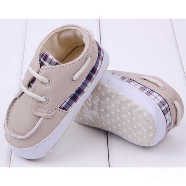 Bébé style classique bottes chaussures à carreaux occasionnel bambin