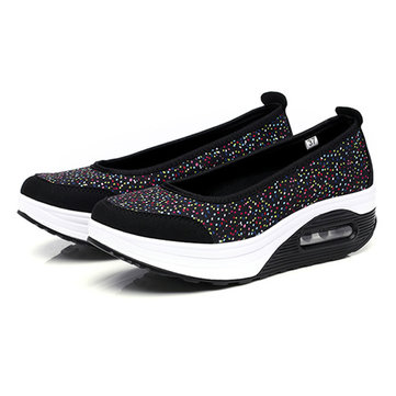 Chaussures de sport taille us 5-10 femmes casual sport de plein air rocker respirante semelle chaussures plates