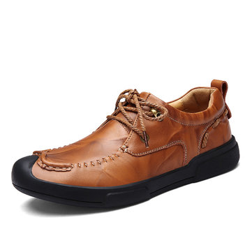 Hommes Lace Up fait à la main Casual Flat Oxfords