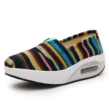 Femmes casual rocker sole chaussures outdoor canvas lop top sport shpes