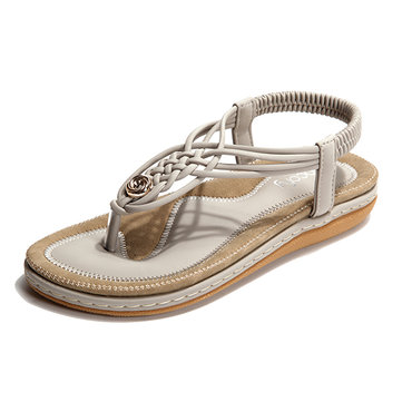SOCOFY Sandales de plage en plein air Casual Kintted Casual