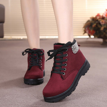 Doublure en fourrure faux suède cheville bottes chaudes courtes pour les femmes