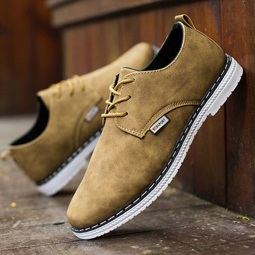 Dentelle hommes occasionnels chaussures d'affaires en plein air mode plat richelieus à bout rond