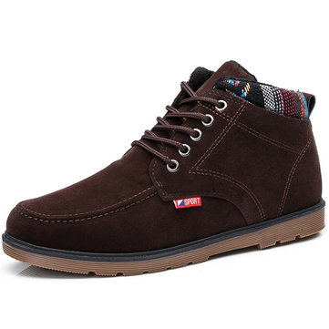 Bottes Courtes Taille US 6.5-10 Lacets Suède Bout Rond pour Hommes