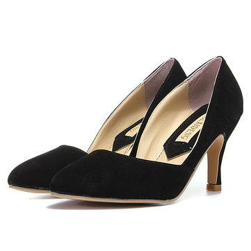 Haute talon aiguille pompes à bout pointu bouche peu profonde chaussures de pompe