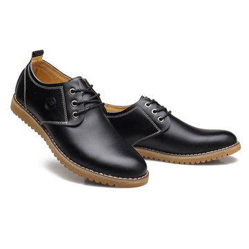 Nouveaux hommes en plein air casual plat respirant chaussures en cuir