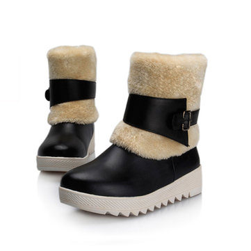 Doublure en fourrure Gardez les femmes chaudes hiver Casual Bottines enneigées