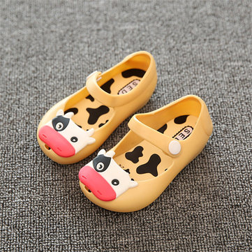 Bébé tout-petits enfants enfants mini-plage été bouche de poisson gelée sandales vache bétail caoutchouc pluie chaussures antidérapantes
