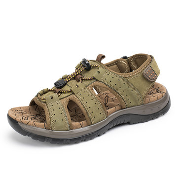 Taille US 6-9.5 Chaussures Extérieures Casual Sandales en Cuir Respirabled Comfortables Chaussures Plates Plage Pour Homme
