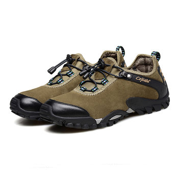 Taille us 6.5-11 hommes randonnée chaussures de sport cuir de vache fendu lacets baskets