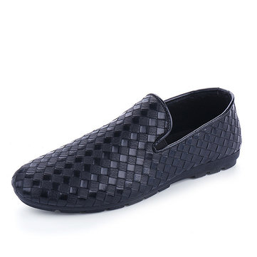 Hommes Nouvelle Mode en Cuir PU Respiratoires Coulissantes Décontractées Chaussures de Pantoufle de conduite