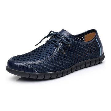 Hommes& Breathable& Engrener& Casual& Lace& Up Oxford