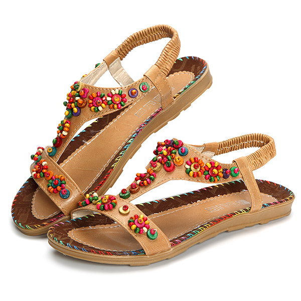 Bohemia Casual Peep Toe Beach Slipper Sandales pour les femmes