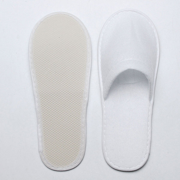1 paire orteil fermé blanches jetables pantoufles hotel pantoufles de spa