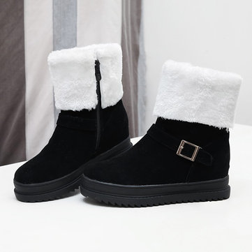 Bottes de cheville d'hiver de femme Chaussures de fourrure de fermeture à glissière Gardez des bottes de neige chaudes