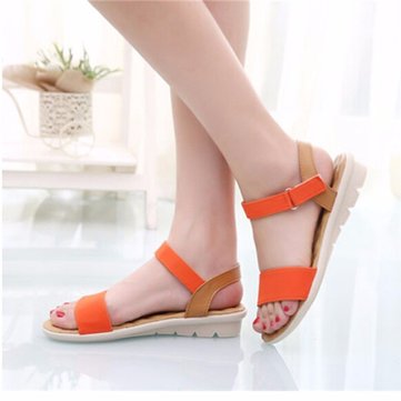 Casual sangle cheville plates-formes de plage bas quartiers de talon d'été chaussures