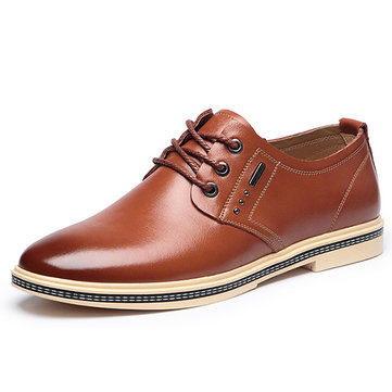 Hommes& en& cuir& véritable& en& dentelle Oxford 
