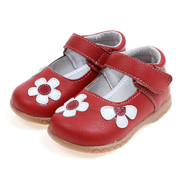 Mignonne fleur artificielle cuir crochet boucle filles chaussures habillées