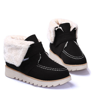 Femmes d'hiver Bottes en coton Bottes en coton Fourrure en fourrure Bottes enneigées décontractées
