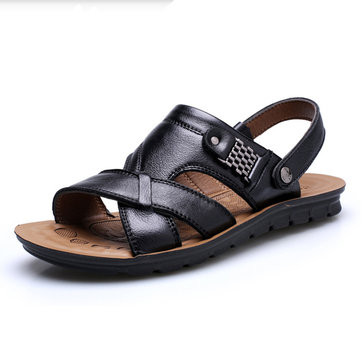 Taille des états-Unis 6.5-11.5 Chaussures de chaussures de plage pour hommes en cuir véritable