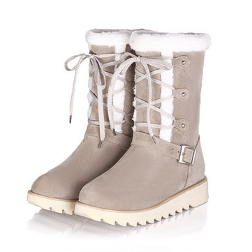 Taille des états-Unis 5-12 Flats en coton Bottes de neige Chaussures à talons en dentelle