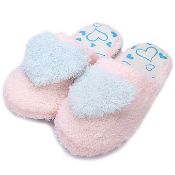 Coeur doux coton en peluche pantoufles domicile chaussures& 